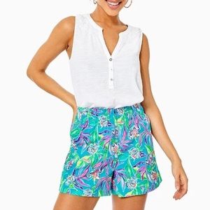Lilly Pulitzer 4' Dalci Stretch Short, Formentera
Turquoise Keep On Beleafing